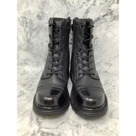 Thorogood Size 7 Black Leather 8&quot; Side Zipper Work Jump Boots Cap Toe P26-19