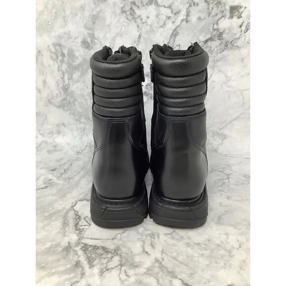 Thorogood Size 7 Black Leather 8&quot; Side Zipper Work Jump Boots Cap Toe P26-19