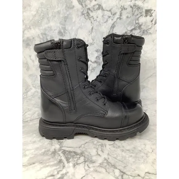 Thorogood Size 7 Black Leather 8&quot; Side Zipper Work Jump Boots Cap Toe P26-19