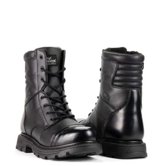 Thorogood Size 7 Black Leather 8&quot; Side Zipper Work Jump Boots Cap Toe P26-19
