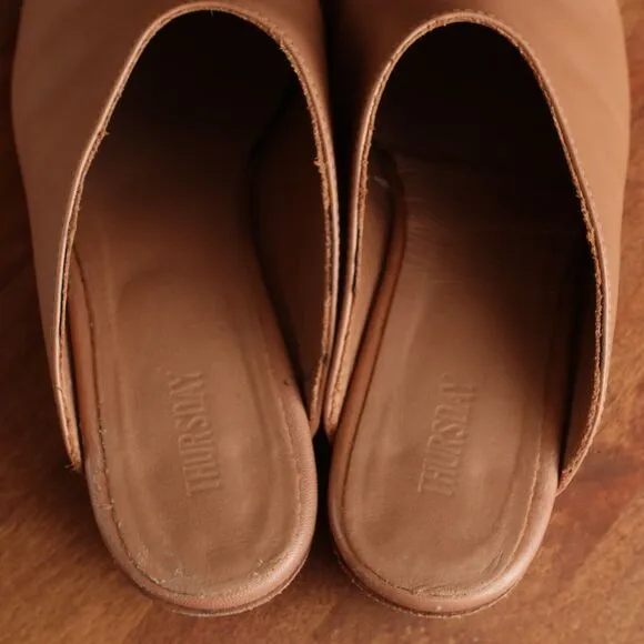 Thursday Boot Co. Mule Womens SZ 9.5 Brown Breeze Leather Slip On Comfort Shoes