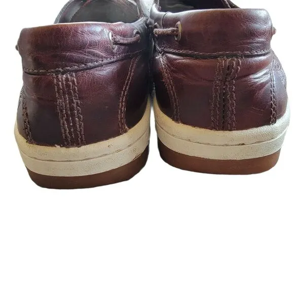 TIMBERLAND 2 Eye Boat Shoes Burgundy Leather Deck Shoes 10.5