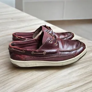 TIMBERLAND 2 Eye Boat Shoes Burgundy Leather Deck Shoes 10.5