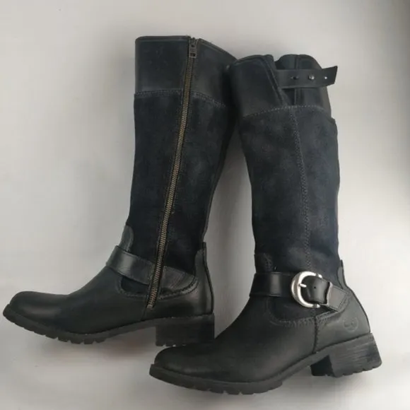 Timberland Black tall Bethel boots full zip sz.6.5