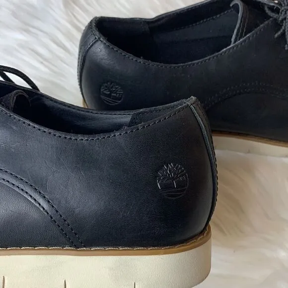 Timberland Black Leather Sensorflex Lakeville Oxford Shoes Size 7
