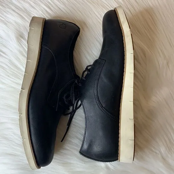 Timberland Black Leather Sensorflex Lakeville Oxford Shoes Size 7