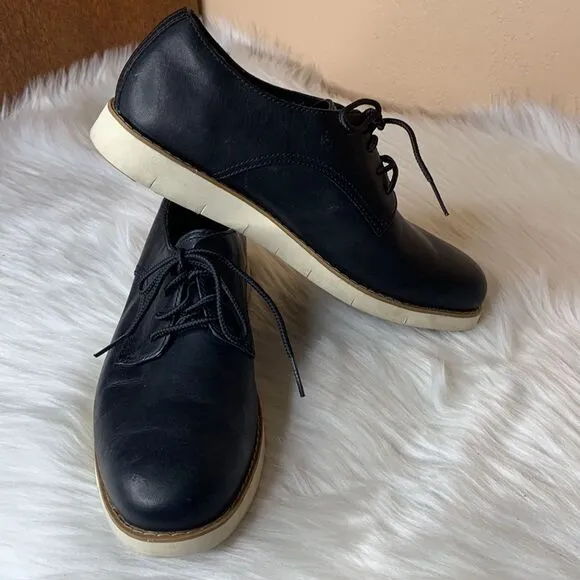 Timberland Black Leather Sensorflex Lakeville Oxford Shoes Size 7