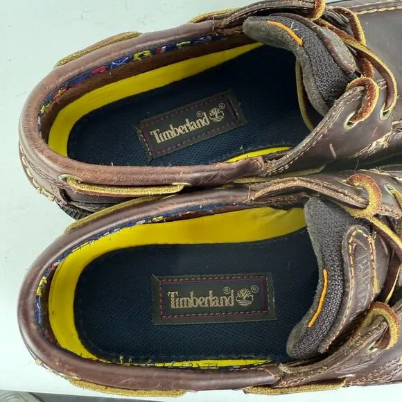 Timberland Earthkeepers Kiawah Bay Boat Shoes Men's 8 Brown Leather Lace Up