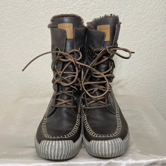 Timberland Hookset Tall Men’s Brown Leather Boots 74199 Size 12