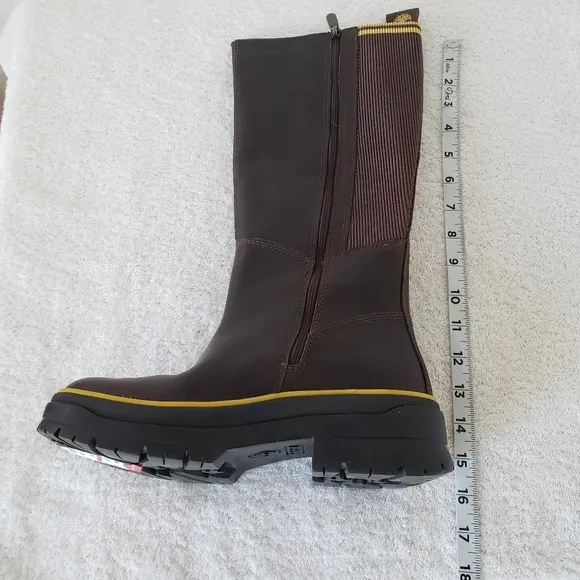 Timberland Malynn waterproof tall brown leather zip boots women's size 7,5