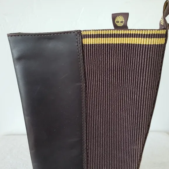 Timberland Malynn waterproof tall brown leather zip boots women's size 7,5
