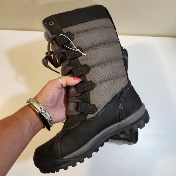 TIMBERLAND Mt. HAYES Women's Tall Waterproof insulated Snow Two Tones size 6