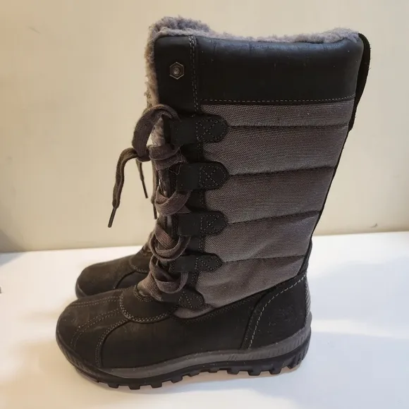 TIMBERLAND Mt. HAYES Women's Tall Waterproof insulated Snow Two Tones size 6