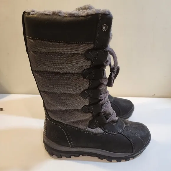 TIMBERLAND Mt. HAYES Women's Tall Waterproof insulated Snow Two Tones size 6