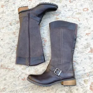 Timberland NWOT New Bethel 8323A Brown Leather Zip Up Tall Boots Women's Sz 10