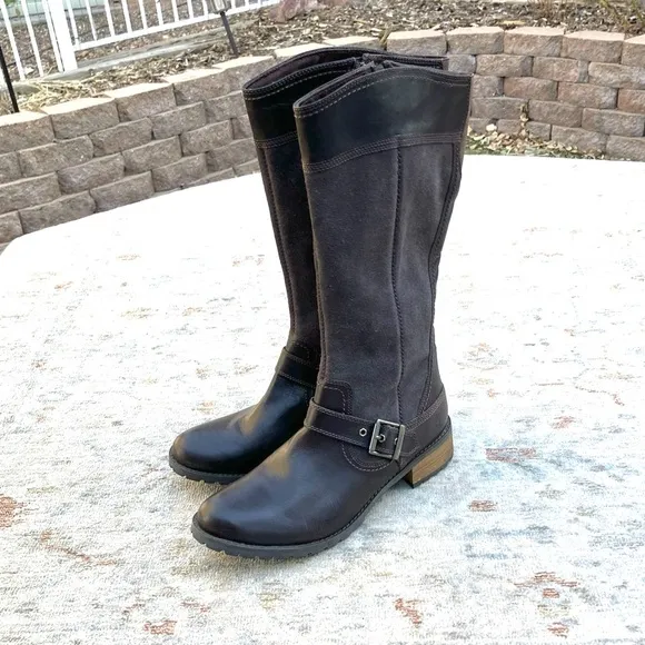 Timberland NWOT New Bethel 8323A Brown Leather Zip Up Tall Boots Women's Sz 10