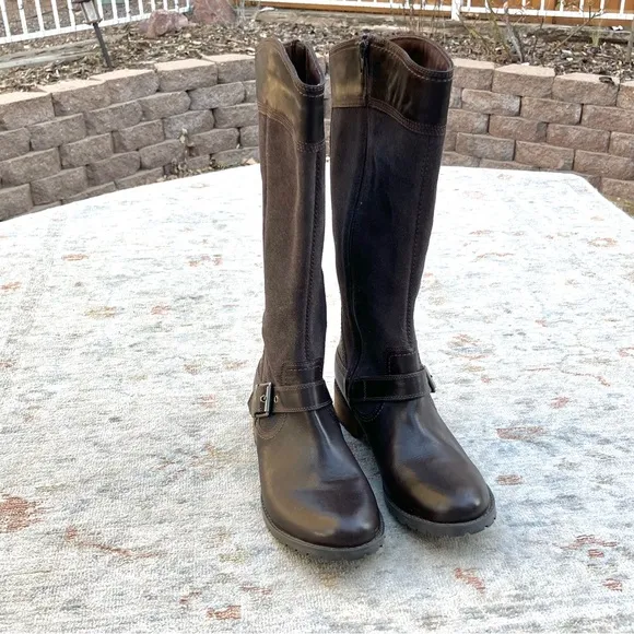 Timberland NWOT New Bethel 8323A Brown Leather Zip Up Tall Boots Women's Sz 10