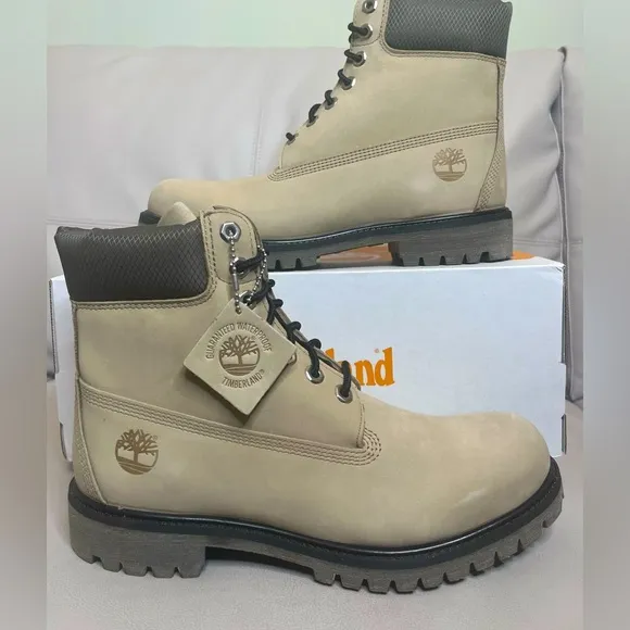 Timberland Premium 6 Inch Lace Waterproof Light Brown Nubuck Men’s Size 9 NEW