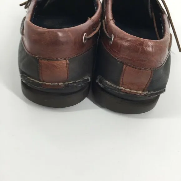 Timberland Two Eye Leather Boat Shoes Size 13 M Mens Brown Black Casual 71007