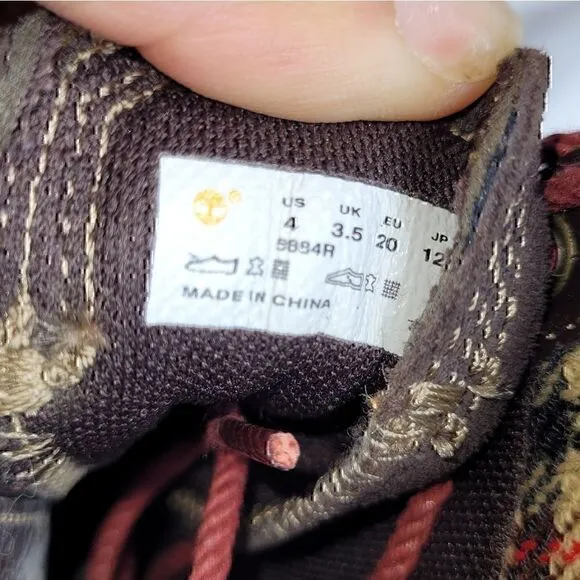 Timberland Boots, sz 4C,  brown.