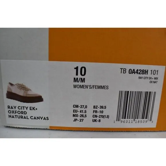 Timberland Womens Size 10 Ray City EK  Natural Canvas Oxford Platform Shoes