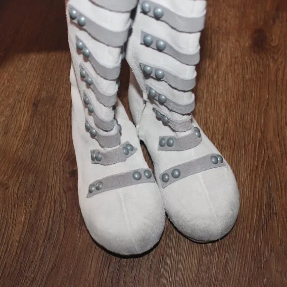Toddler Girls Joyfolie Sloan Boots Light Gray Nutcracker Military Style size 9