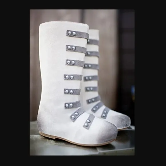 Toddler Girls Joyfolie Sloan Boots Light Gray Nutcracker Military Style size 9