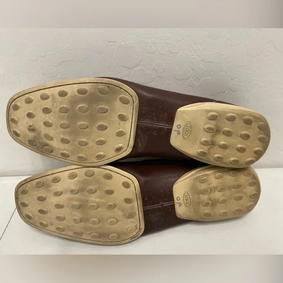 TOD’S Made in Italy Square Toe Boat Shoe in Brown Leather Size 13 $695
