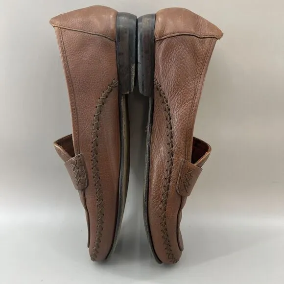 TOD’S Men Size 9.5 US, 8.5 UK Shoes Brown Leather Slip-On Driving Penny Loafers