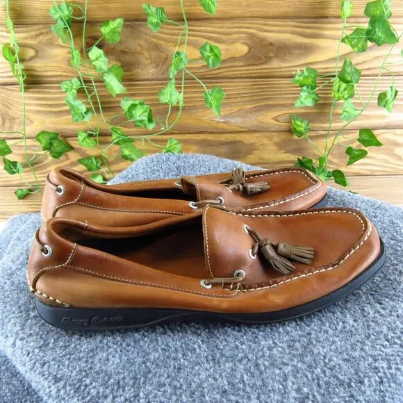 Tommy Bahama Men's Brandy Espresso Boat Shoe Brown Leather Size 10.5 Medium