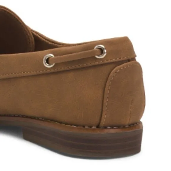 Tommy Bahama Women's Nahara Leather Moccasin Boat Flat Loafers in Brown Size 8