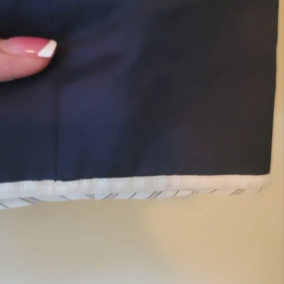 Tommy Hilfiger Navy Blue White Trim Logo Blazer Jacket Coat