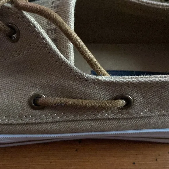 Tommy Hilfiger Tan Canvas Boat Shoes