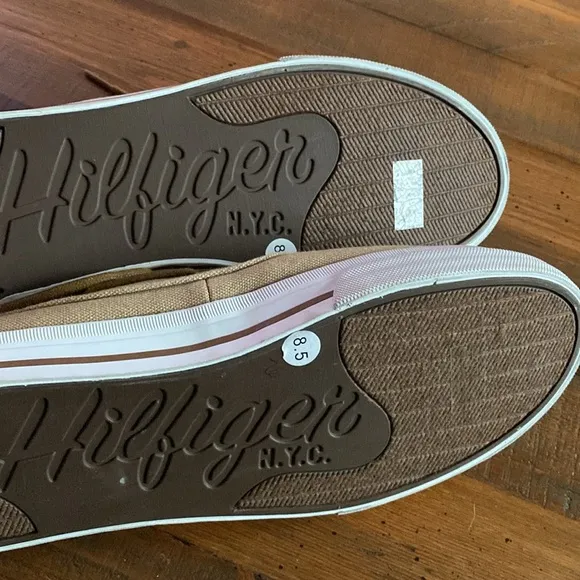 Tommy Hilfiger Tan Canvas Boat Shoes