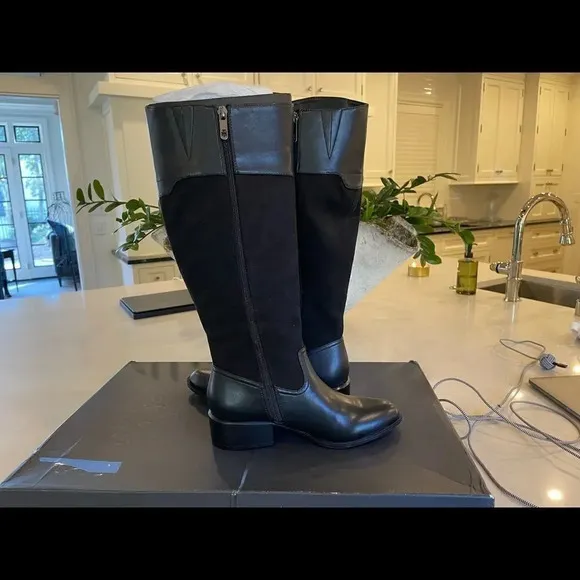 TOMMY Hilfiger Women's Black Knee High MADELEN Equestrian Boots Size 6.5