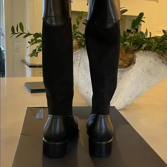 TOMMY Hilfiger Women's Black Knee High MADELEN Equestrian Boots Size 6.5