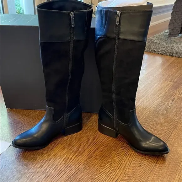 TOMMY Hilfiger Women's Black Knee High MADELEN Equestrian Boots Size 6.5