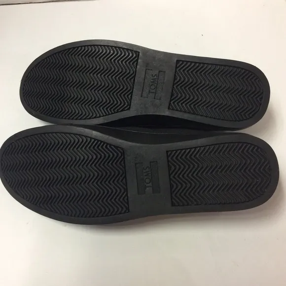 Toms Luca Black Canvas Slip On Shoes, Sz 11