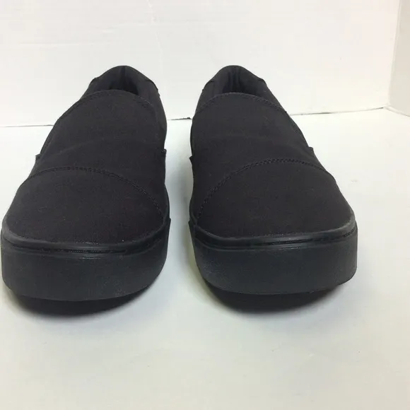 Toms Luca Black Canvas Slip On Shoes, Sz 11