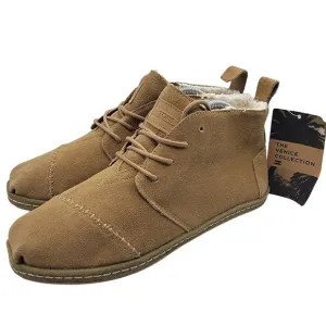 Toms Venice Collection Suede Faux Fur Botas Moccasin Shoes Toffee Brown Mens 8.5
