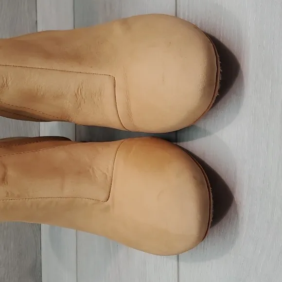 Toms Women Evie Comfort Leather Mid  Heels Boots shoes sz 10