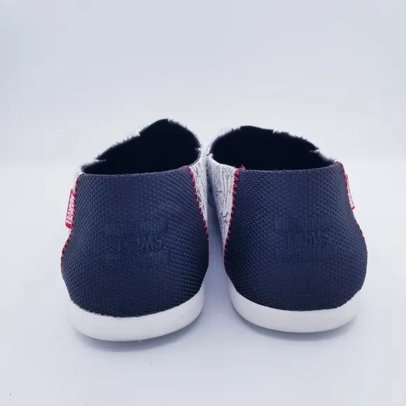 Toms x Marvel Collab White Concept Art Print  Canvas Slip-On Shoes Men's 11