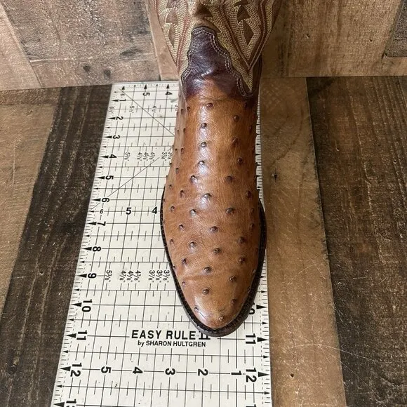 Tony Lama Vintage 1984 Signature Series Full Ostrich Cowboy Boots Mens 8 D