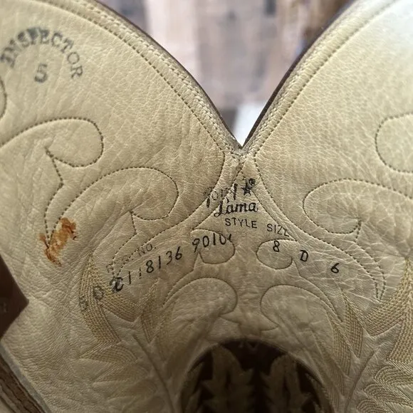 Tony Lama Vintage 1984 Signature Series Full Ostrich Cowboy Boots Mens 8 D