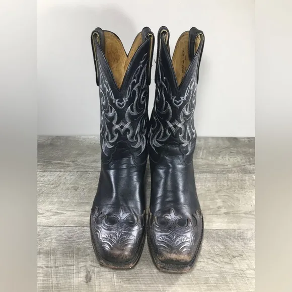 Tony Lama Womens (VF3033) Vaquero 11” Black Vail Western Cowgirl Boots Size 10