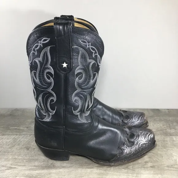 Tony Lama Womens (VF3033) Vaquero 11” Black Vail Western Cowgirl Boots Size 10