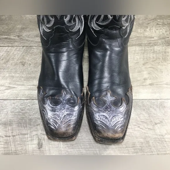 Tony Lama Womens (VF3033) Vaquero 11” Black Vail Western Cowgirl Boots Size 10
