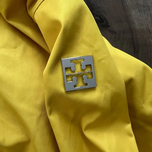Tory Burch Double-Faced Canvas Cropped Yellow Jacket S