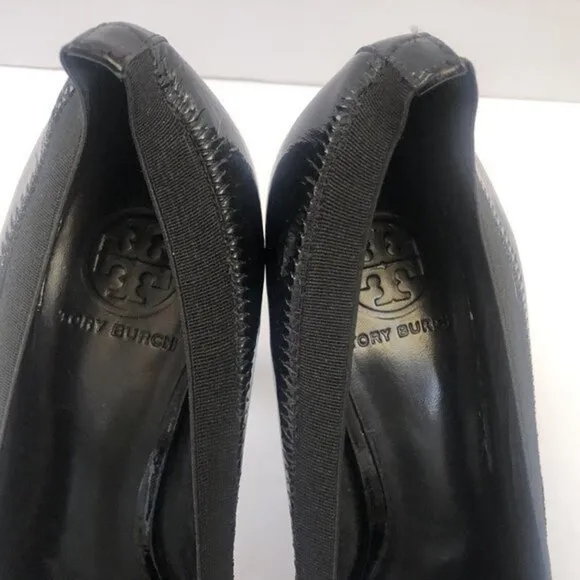 Tory Burch Heels Shoes Black Leather Size 9 Close Toe