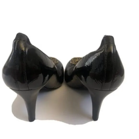 Tory Burch Heels Shoes Black Leather Size 9 Close Toe